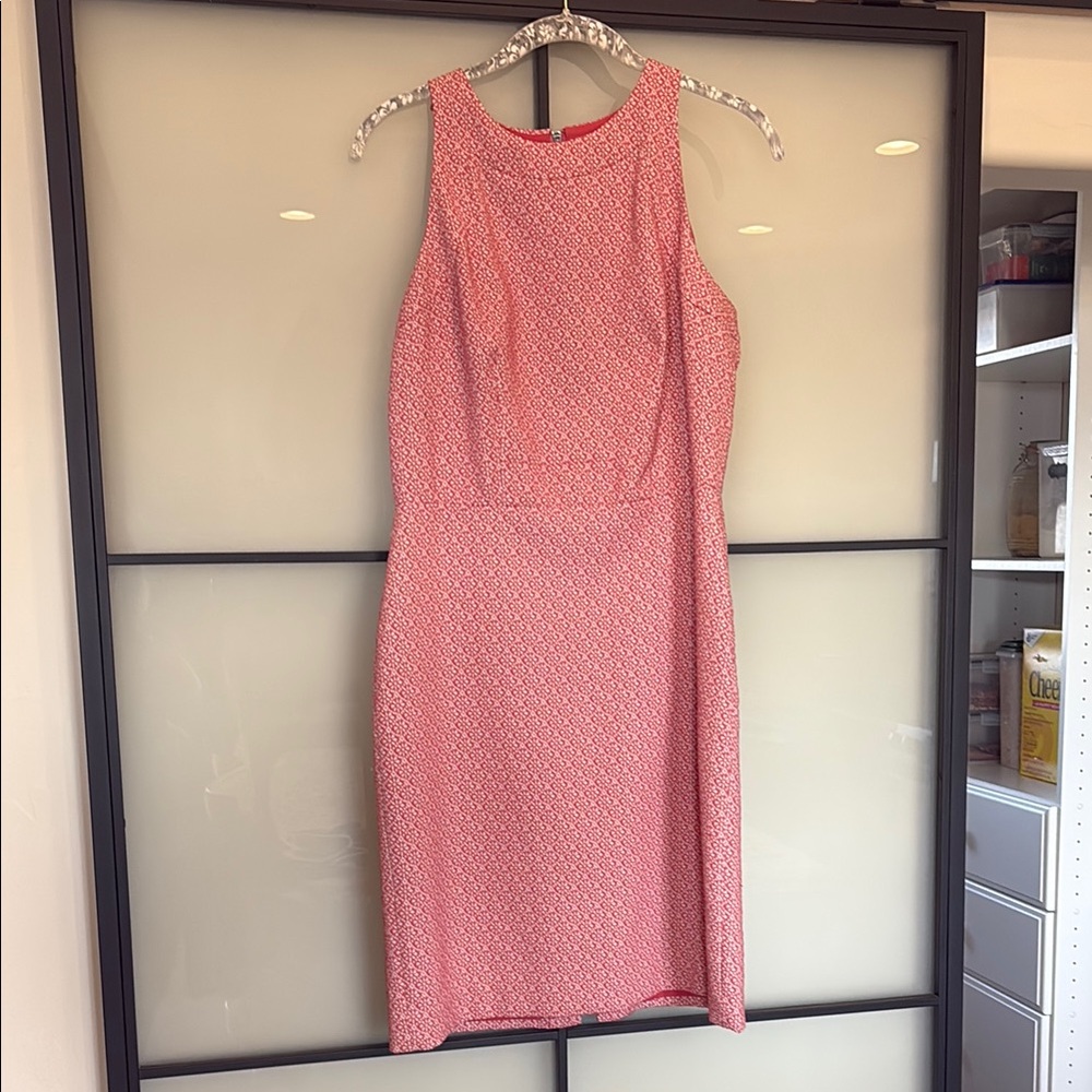 Ann Taylor Pink Halter Sheath Midi Dress
